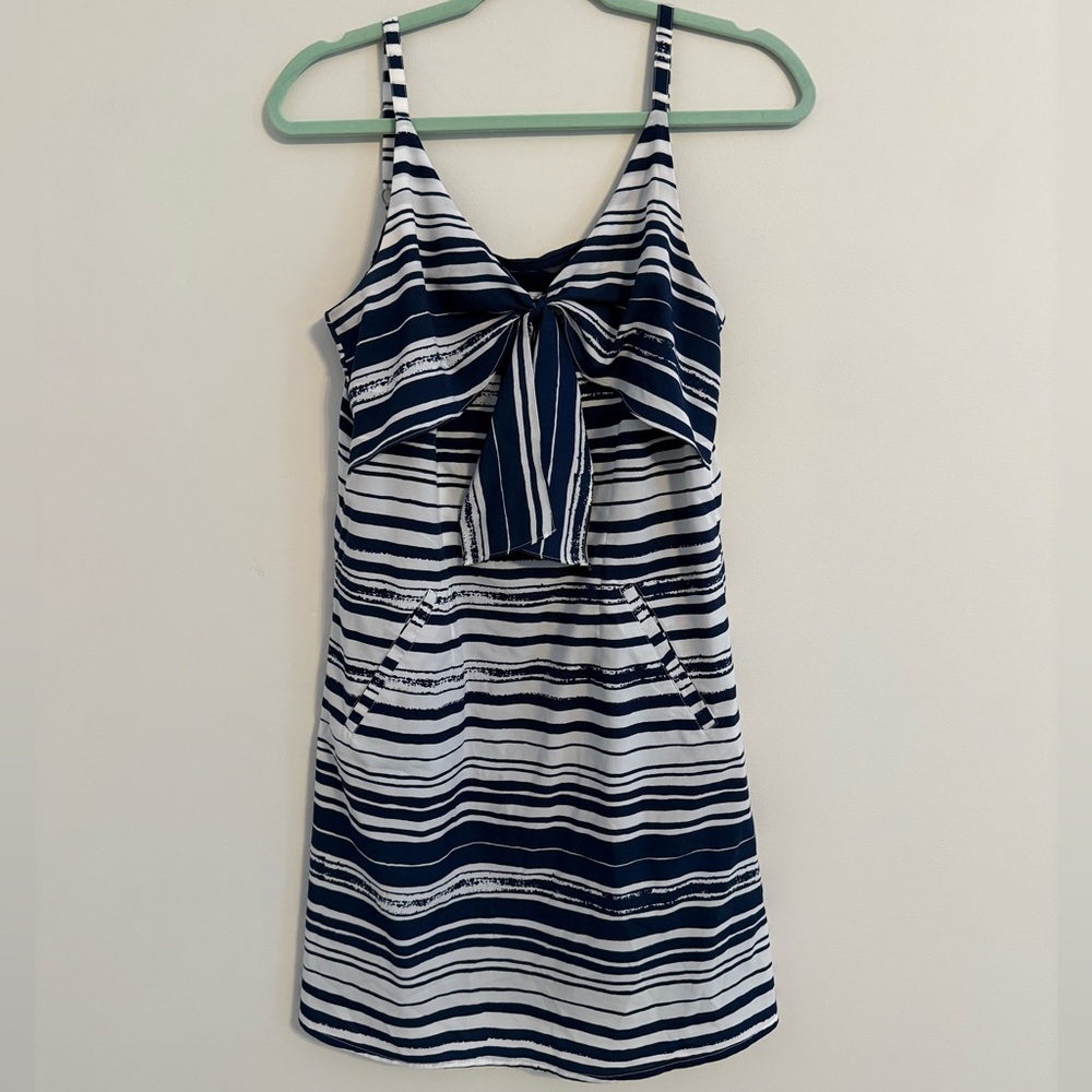 Cabi Yacht Cruise knot stripe dress